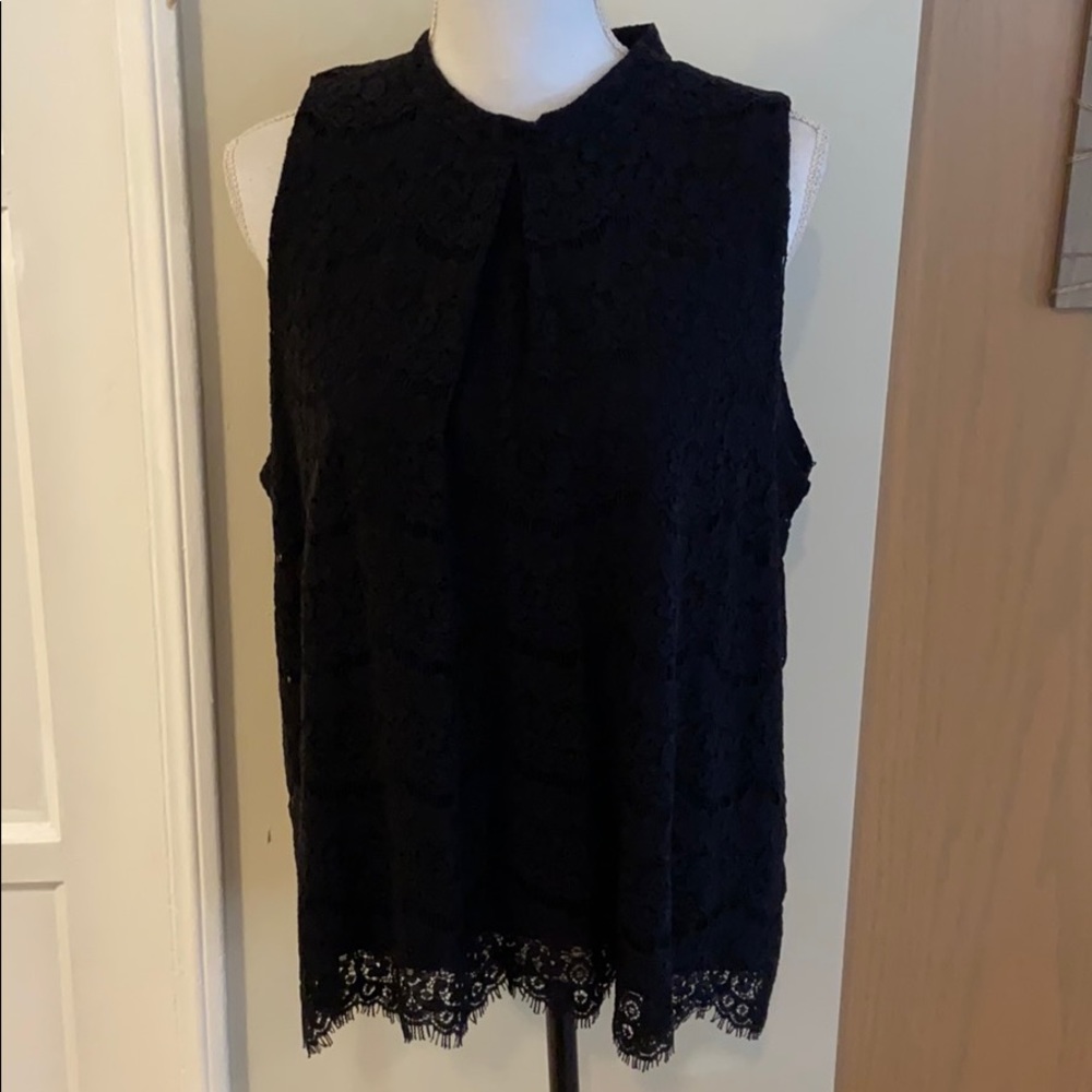 SOHO NY&Co black sleeveless lace blouse xl